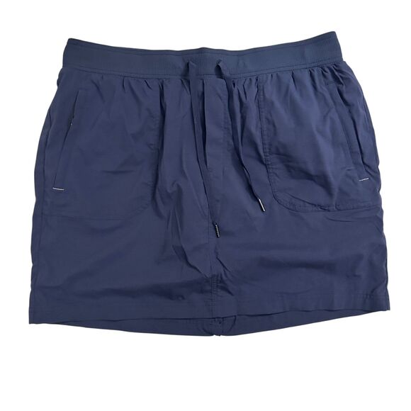 L.L. Bean Navy Blue Nylon Drawstring Skort Size L - Picture 1 of 7